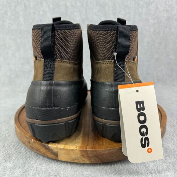 Bogs Boots Mens Size 9 Casual Lace Black Brown Duck Boots Waterproof Neo-Tech - Picture 5 of 10